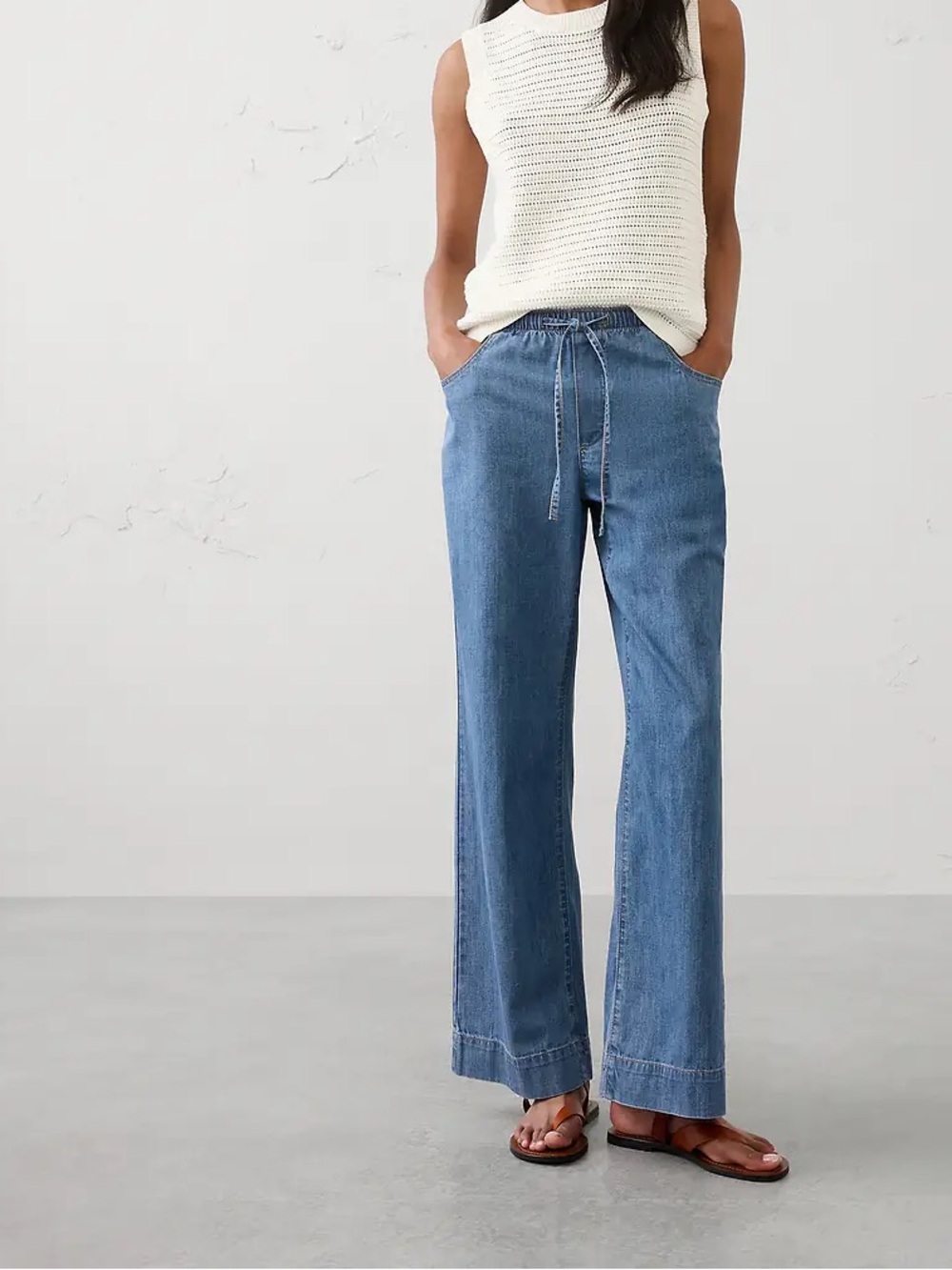NWT Oat New York  Wide-Leg Pull-On Jeans Sz 6